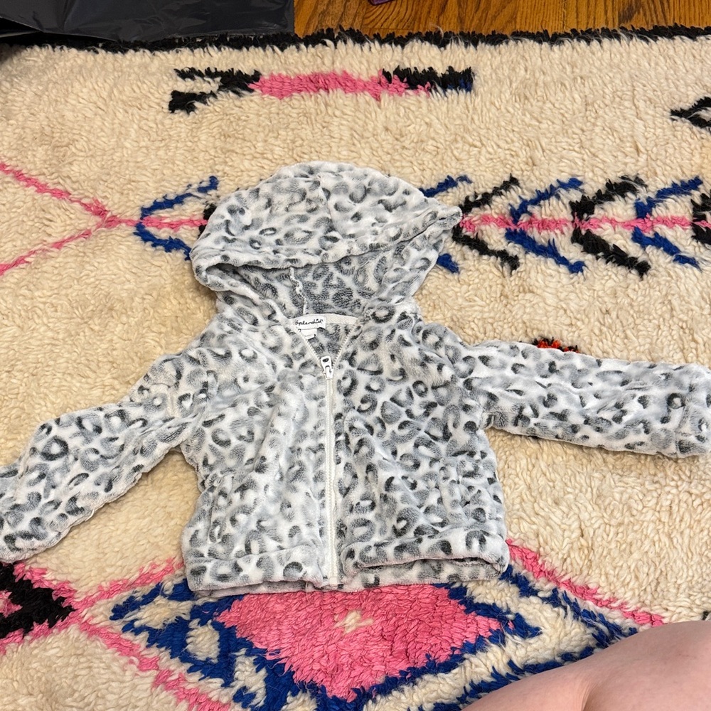 Splendid Leopard Print Fleece Hoodie